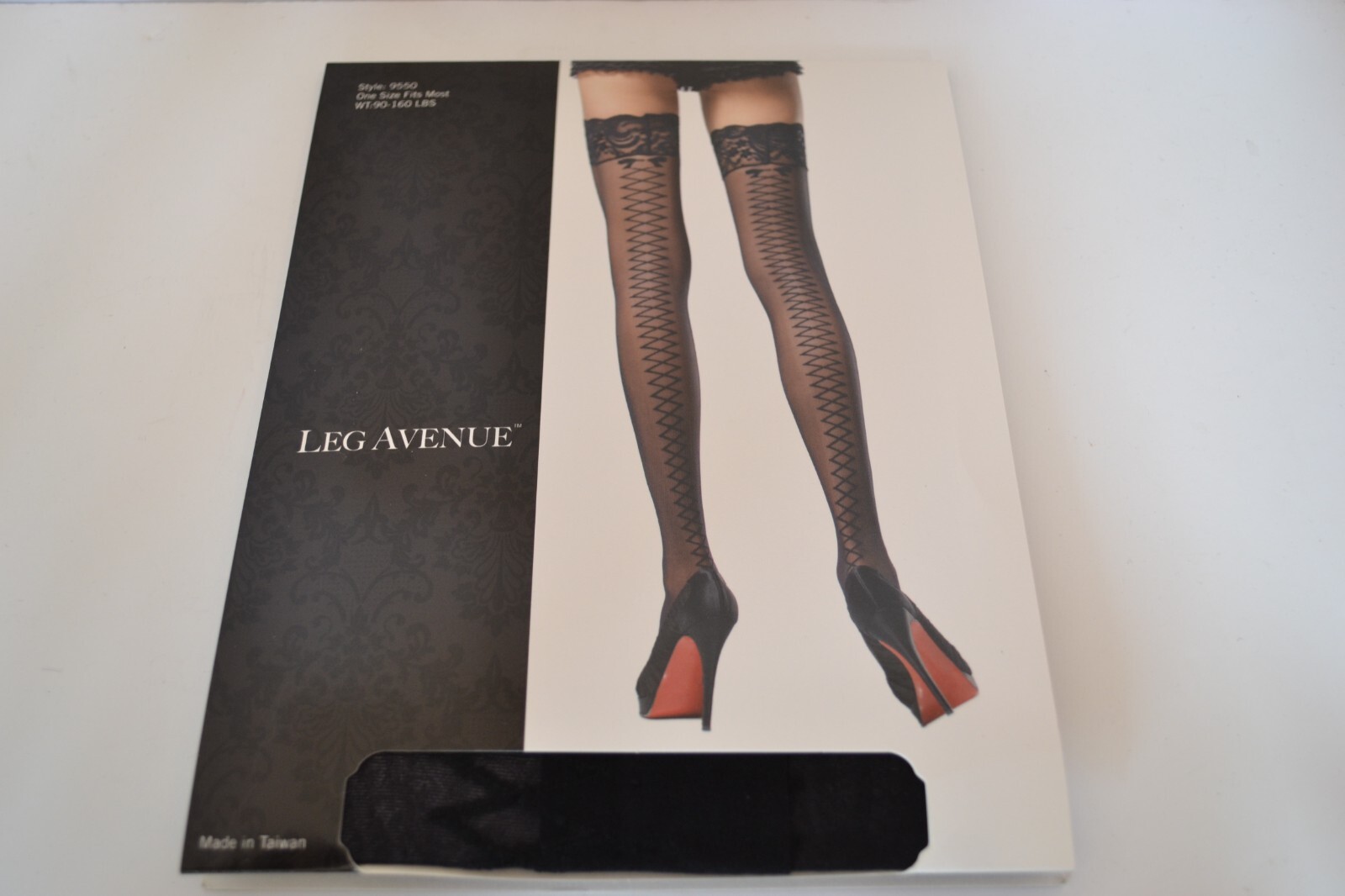 Black Hold Up Stockings Faux Black Lace Up Back Lace Top Leg Avenue Spandex
