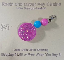Resin and Glitter Keychain 