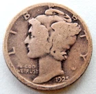 1925-D Mercury Dime 90% Silver - Good