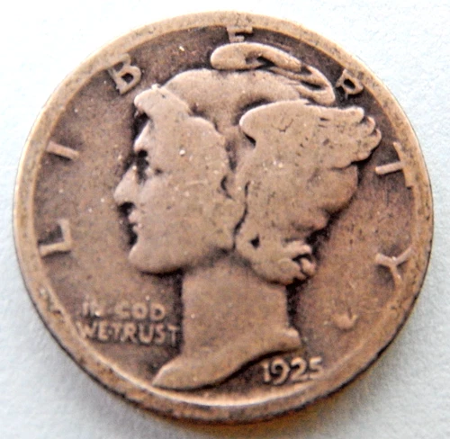 1925-D Mercury Dime 90% Silver - Good