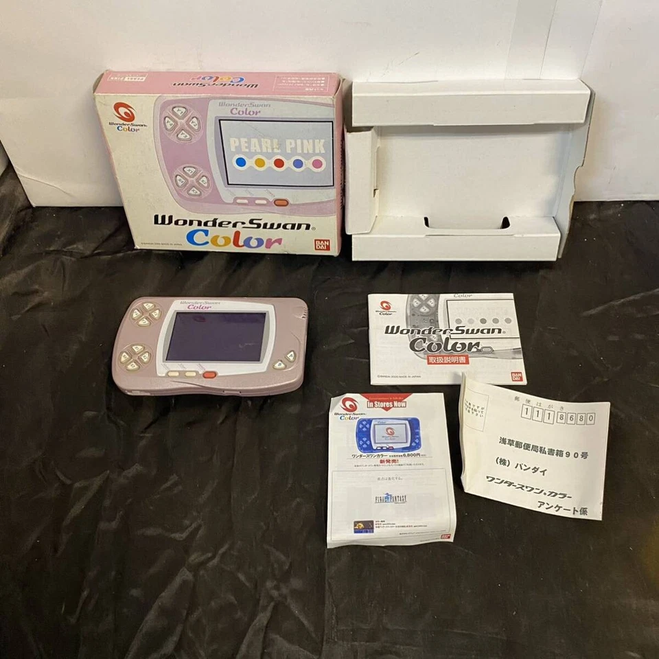 WonderSwan Color Console Pearl Pink Box Manual Junk Bandai - Image 2 of 4