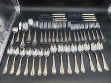 52 Piece Yamazaki ALLEGRA GOLD ACCENT 18/8 Stainless Flatware