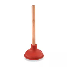 Heavy Duty Rubber Plunger for Bathroom - Small Plunger for Sink with 9 In. Woode
