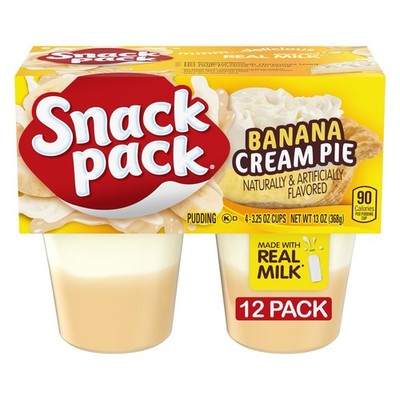 :.Snack Pack Banana Cream Pie   Pudding Cups, 4 Count (12 Pack).: