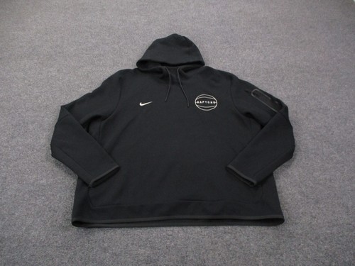 Toronto Raptors Hoodie Sweatshirt Men 2XL Black Nike NBA Basketball Active Sport