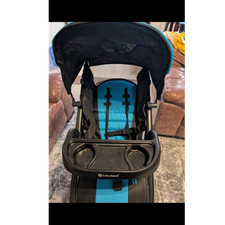 Baby Trend RaceTec Plus Jogger Stroller 3-Wheel Fold Canopy 5-Point Black/Blue