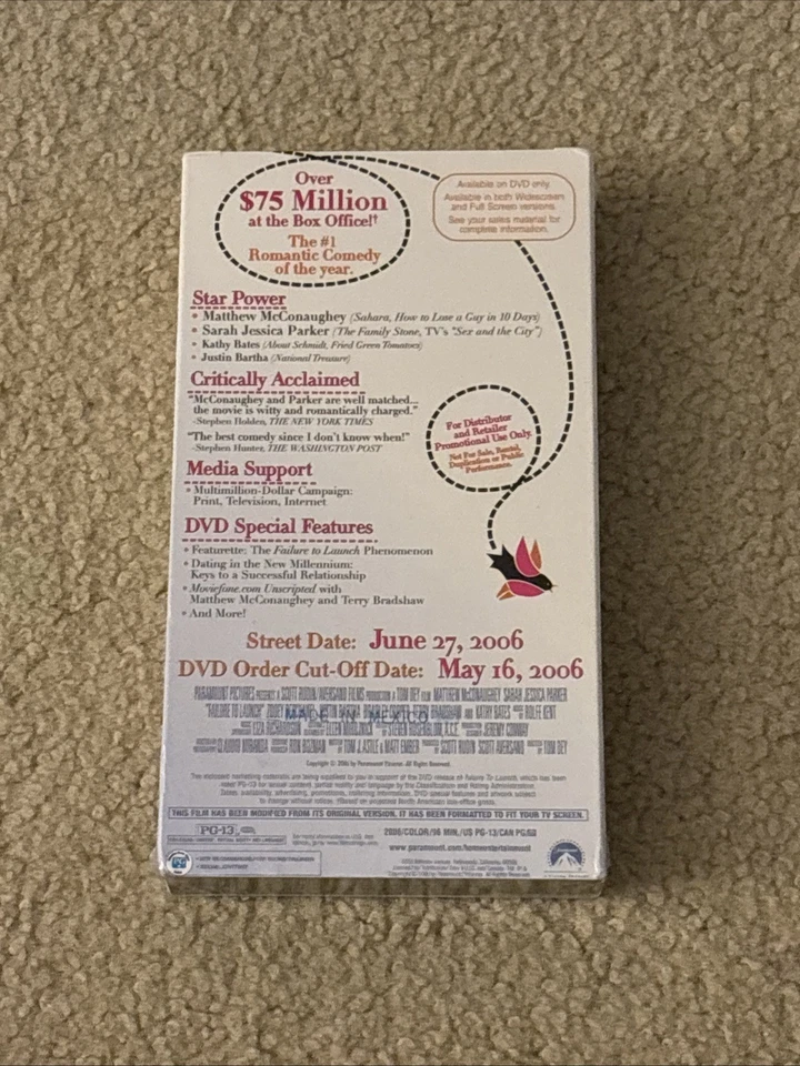Failure To Launch Vhs Screener Promo New Sealed 2006 No Official Vhs Release - Image 2 of 4
