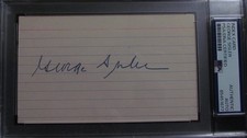 George Sisler signed Index Card PSA Certified