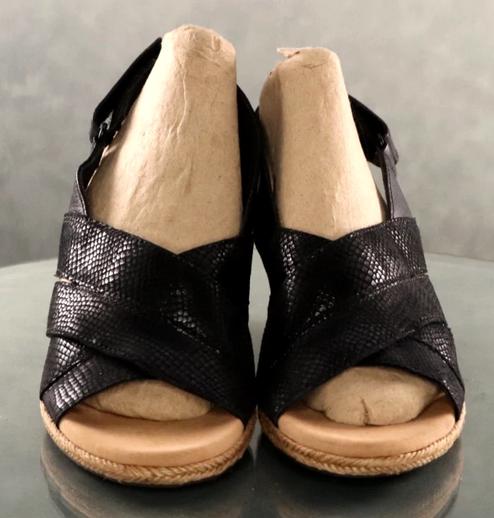Sandalias alpargata de cuña Clarks Collection para mujer talla 8,5 negras Foto 3 de 4