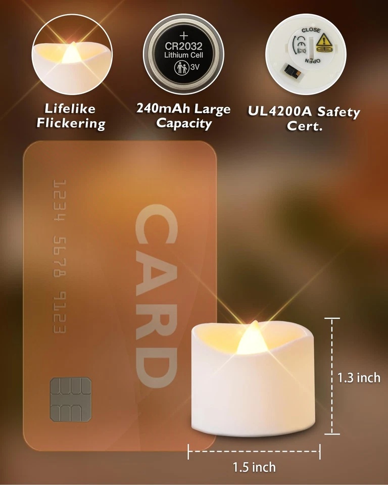 12Pcs Flickering Flameless Candle Battery Operated, 200+Hours Fake Electric L... - Image 3 of 4