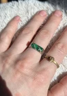Vintage 925 Sterling Silver Mexico Malachite Inlay Ring Size 8