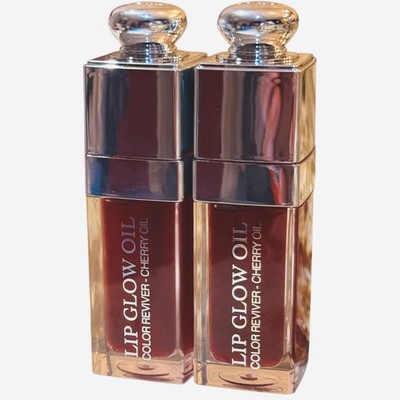 2 X DIOR Addict Lip Oil Color Bronzed Glow 6ml Each 12ml Total With Cherry Oil