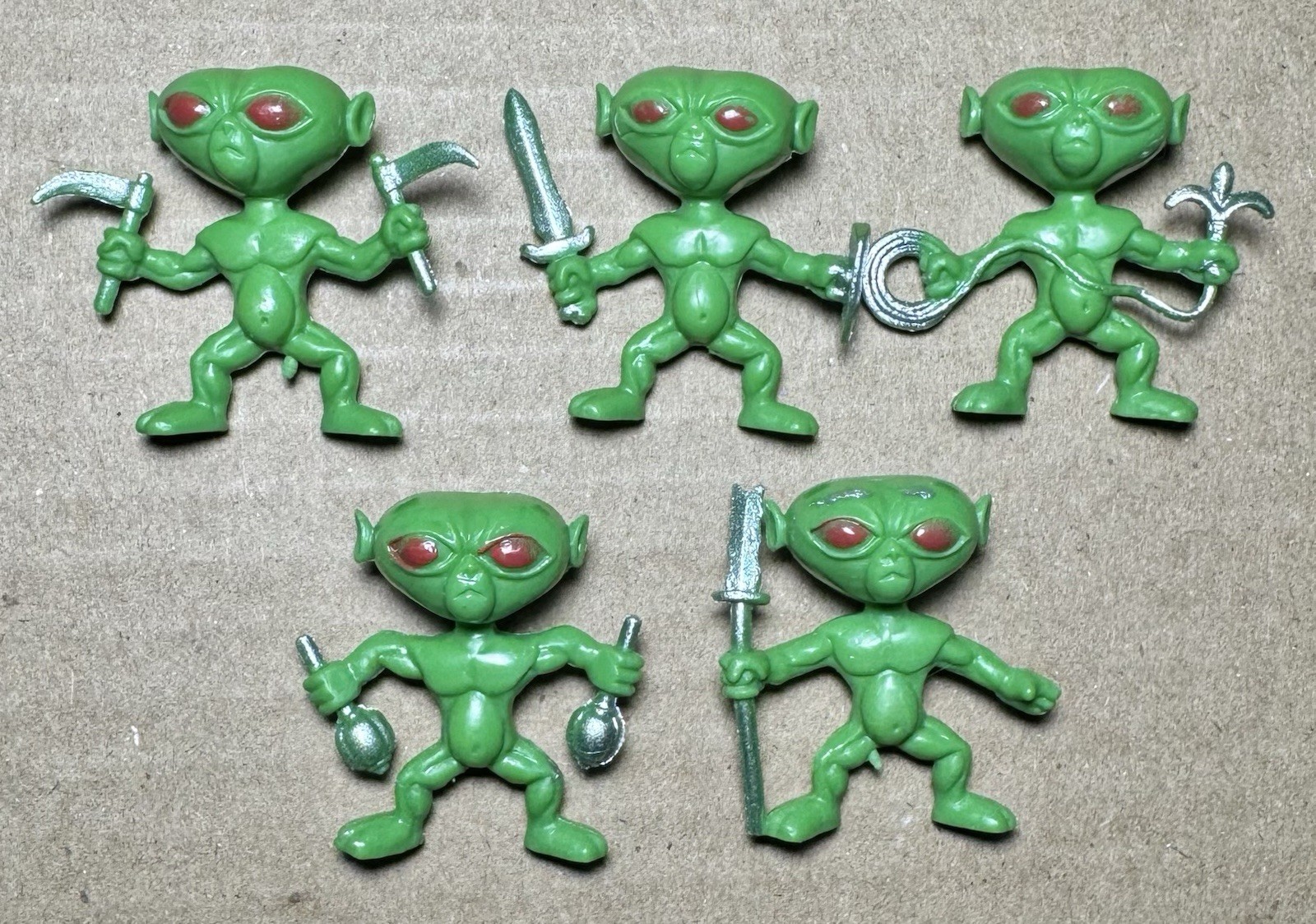 Lot of Rubber Evil Green Aliens Space Men Gumball Vending Machine Figures Toys