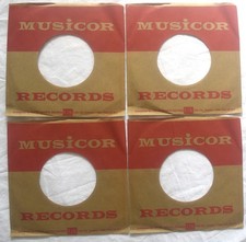 Four original Musicor company sleeves, NOS
