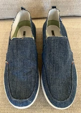 Minnetonka Women 9 Denim Blue Slip On Lightweight Comfort Shoes Sneakers