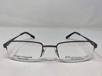 Precision 105 Titanium 53-20-140 Gunmetal Metal Half Rim Eyeglasses Frame 052