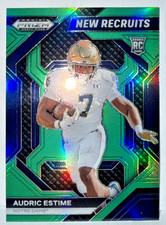 Audric Estime 2024 Panini Prizm Draft #NR-AEE Notre Dame New Recruits Green RC