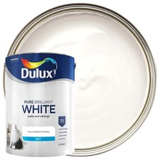 Dulux Matt Emulsion Pure Brilliant White 5L Interior Walls Ceilings Decor Home 6.60 per litre