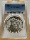 1886 $1 Morgan Silver Dollar - PCGS MS 63 -