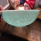 Vintage PYREX 442 1.5 Qt Amish Butterprint Bowl Turquoise Cinderella 1 1/2 quart