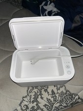 White Electric Baby Wipe Warmer with Power Cord and Control Buttons