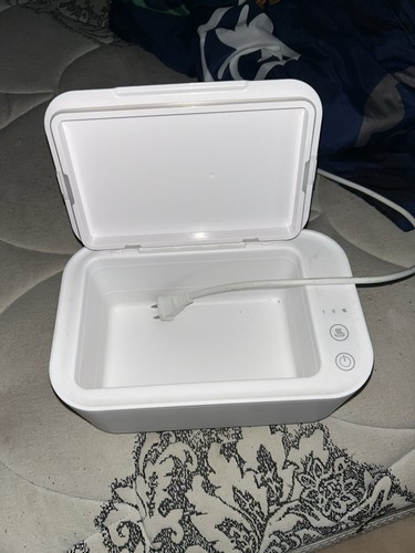 White Electric Baby Wipe Warmer with Power Cord and Control Buttons