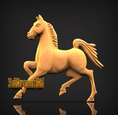 Running Horse STL Model, CNC Router, Engraver, Artcam, Aspire, Wood Art