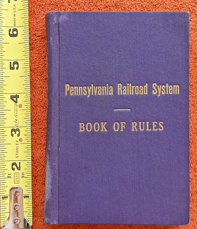 1925 Pennsylvania Railroad Operating Dept Rules Booklet PRR Railway System PA