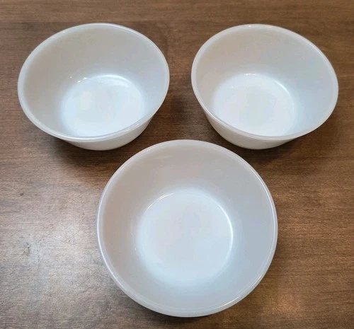 Vintage Anchor Hocking Fire King Bowl, White Milk Glass Soup Bowl 5" Made In USA