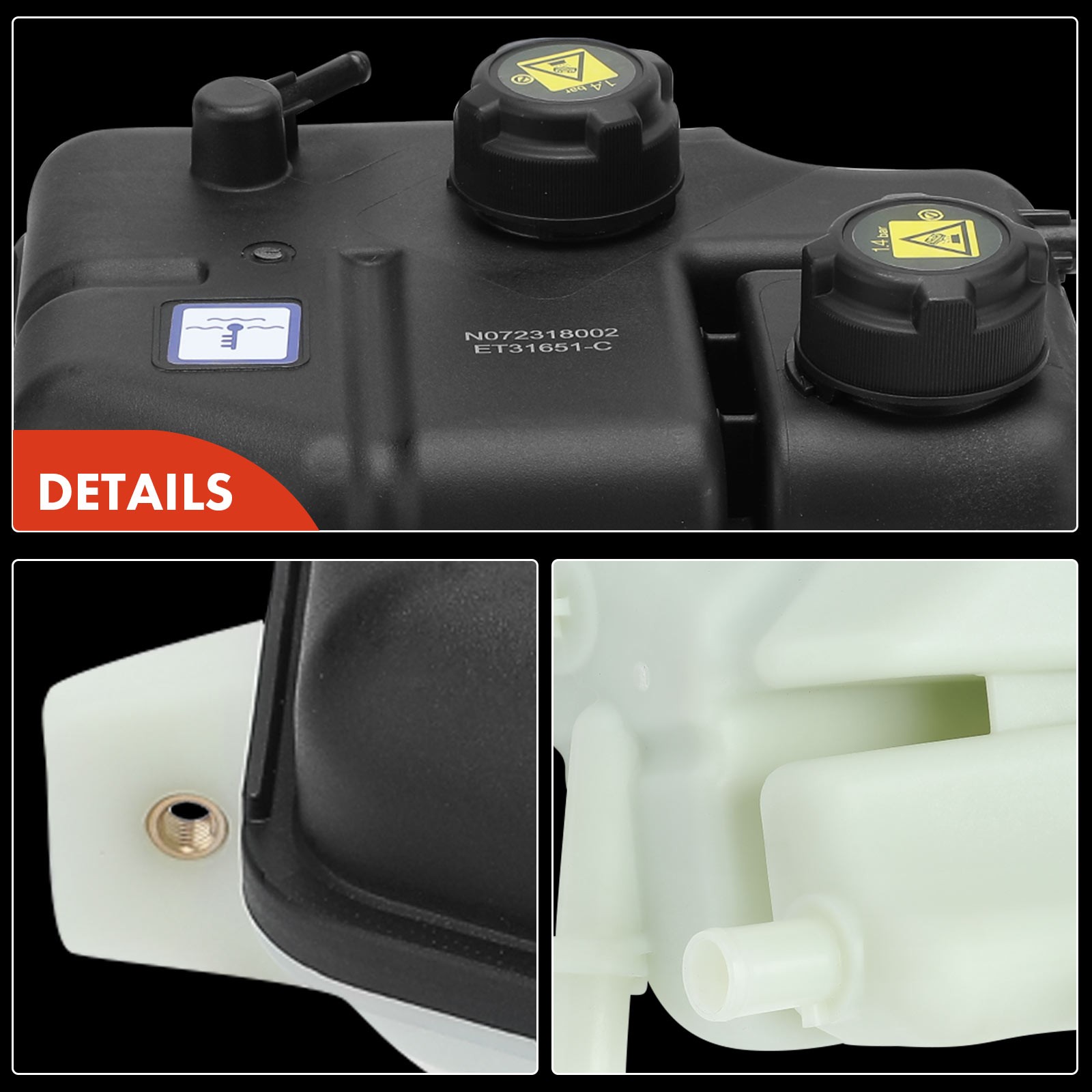 Engine Coolant Reservoir Tank for Maserati Quattroporte 2013-2018 Levante 17-19