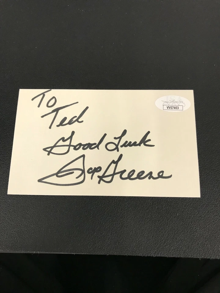 Joe Greene Steelers HOF JSA Certified Autograph 3x5 Index Card Signed! - Image 2 of 4
