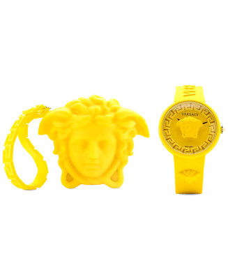 Versace Unisex Men Women Yellow Watch Medusa Pop Strap Fashion wristlet case Nwt