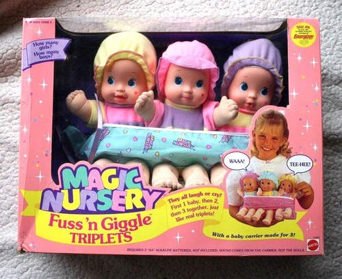 RARE MAGIC NURSERY FUSS ´N GIGGLE TRIPLETS! BABY NEWBORN. BRAND NEW, OLD STOCK! - Bild 6 von 6