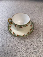 Vintage Hand Painted Cherries Tea Cup and Saucer (Germany)