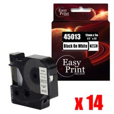 14PK 45013 Black on White Label Compatible D1 Tape for Dymo 12mm x 7m 350D 400