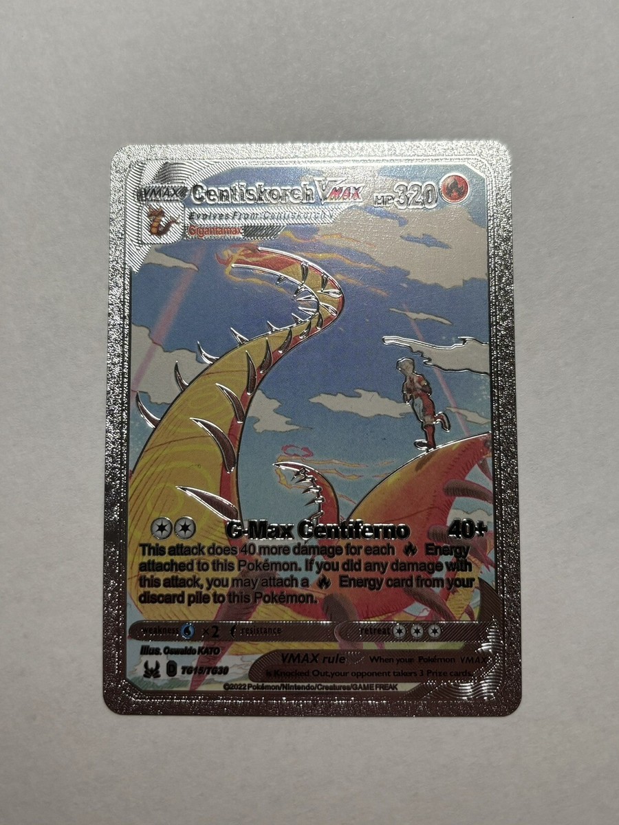 Full Art Centiskorch VMAX Silver Foil Cosplay Display Card TCG Fan