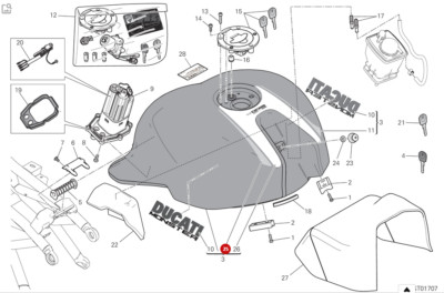 DUCATI MONSTER RH TANKAUFKLEBER 43816321AA