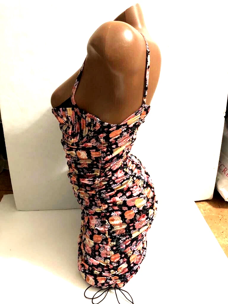 UNDERCOVER VS For Love & Lemons Victoria's Secret mini abito floreale gardenia increspato S nuovo con etichette