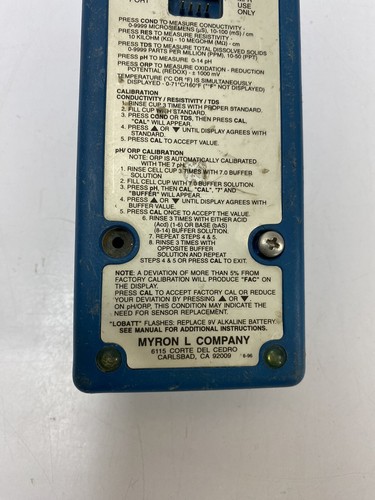 MYRON L COMPANY MODELO 6P ULTRAMETER II ESTÁNDARES DE CALIDAD DEL AGUA INSTRUMENTACIÓN - Imagen 6 de 7