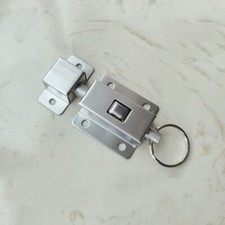 Door Barrel Bolt, Stainless Steel 304 Ring-Pull Spring Loaded Sliding Lock