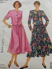 UC Vintage 90s Button Front Top Skirt Sewing Pattern 8585 skirt pockets