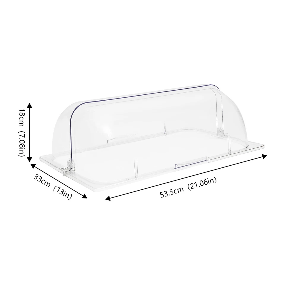 Cubiertas enrollables transparentes con ejes abatibles para PC de alta transparencia cubierta a prueba de exhibición de alimentos Foto 4 de 4