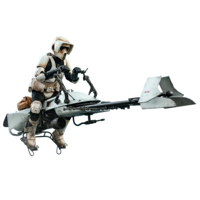 Star Wars Mandalorian Scout Trooper Speeder Bike & Baby Yoda 1/6 Hot Toys TMS017 - Photo 1/4
