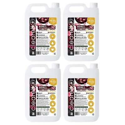 Clearell 20L | ROSE & POMEGRANATE | 4 x 5L Pack | Hand Soap Liquid Wash 5 Litre