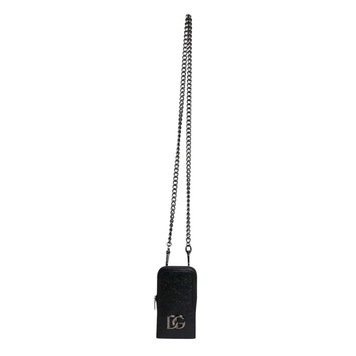 【Dolce&Gabbana】PHONE BAG チェーンバッグ DOLCE & GABBANA Phone Bag Black Leather Purse Crossbody