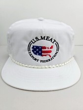 Vintage Swingster USA MADE US Meat Export Federation Trucker Hat Snapback Cap