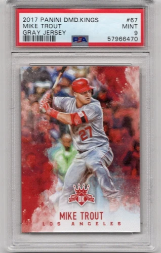Mike Trout 2017 Panini Diamond Kings # 67 PSA 9 GRAY JERSEY Los Angeles Angels
