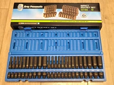 Grey Pneumatic 48pc 1/4" dr Short & Deep SAE & Metric Impact Socket Set #9748