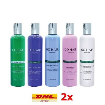 2x Go Hairs Silky Seaweed Complete formula for dry damaged hair split ends 250ml