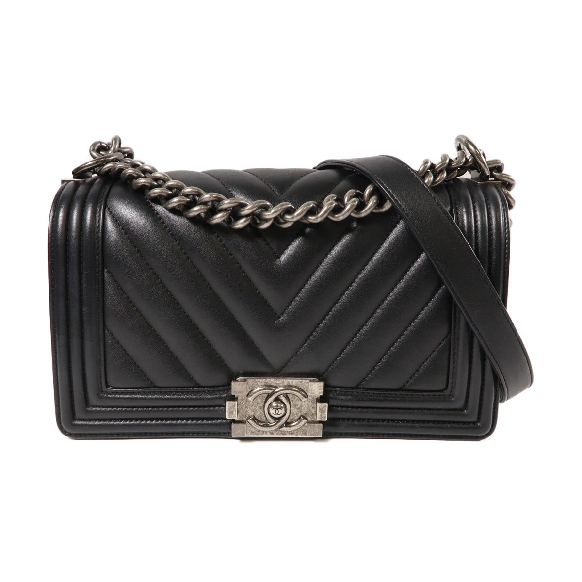 CHANEL CC SHW Boy Chanel 25 Chain Shoulder Bag A67086 Calfskin 